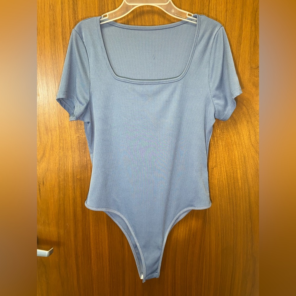 Square Neck Blue Bodysuit with matching pants